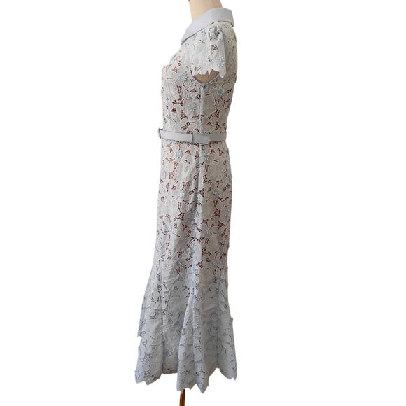 Self Portrait Blue Guipure Lace Midi Dress US 6 - Picture 7 of 10